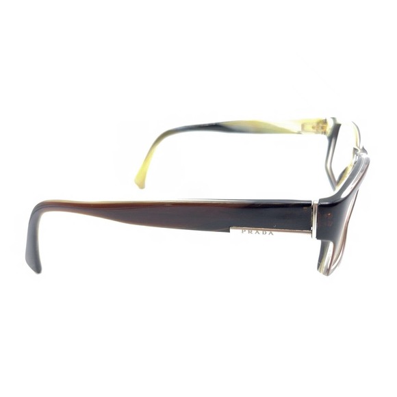Prada VPR 06O EAP-1O1 Brown Rectangle Eyeglasses Frames 53-17 145 Italy Designer - Picture 4 of 12